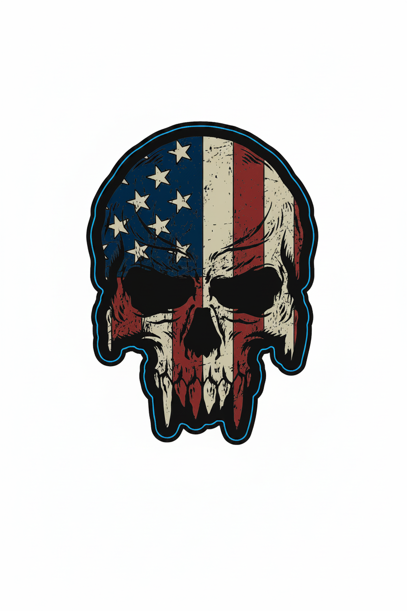 American Reaper Skull - Sticker
