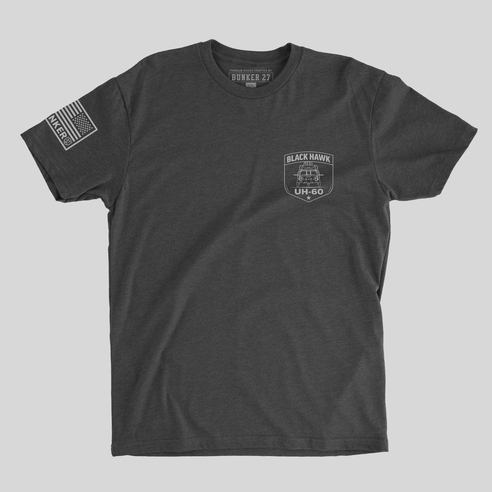 Black Hawk helicopter graphic t-shirt military aviation apparel