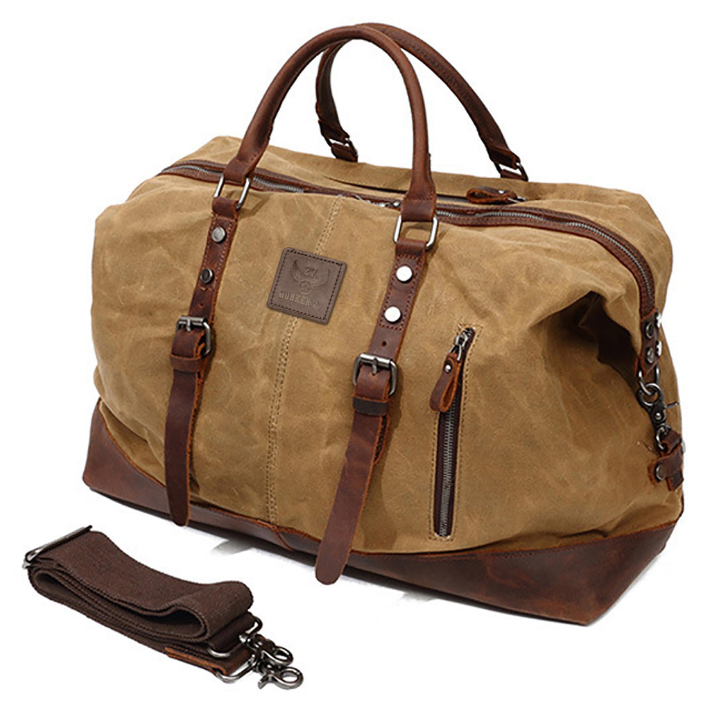 Travel Canvas Leather Duffle Bag