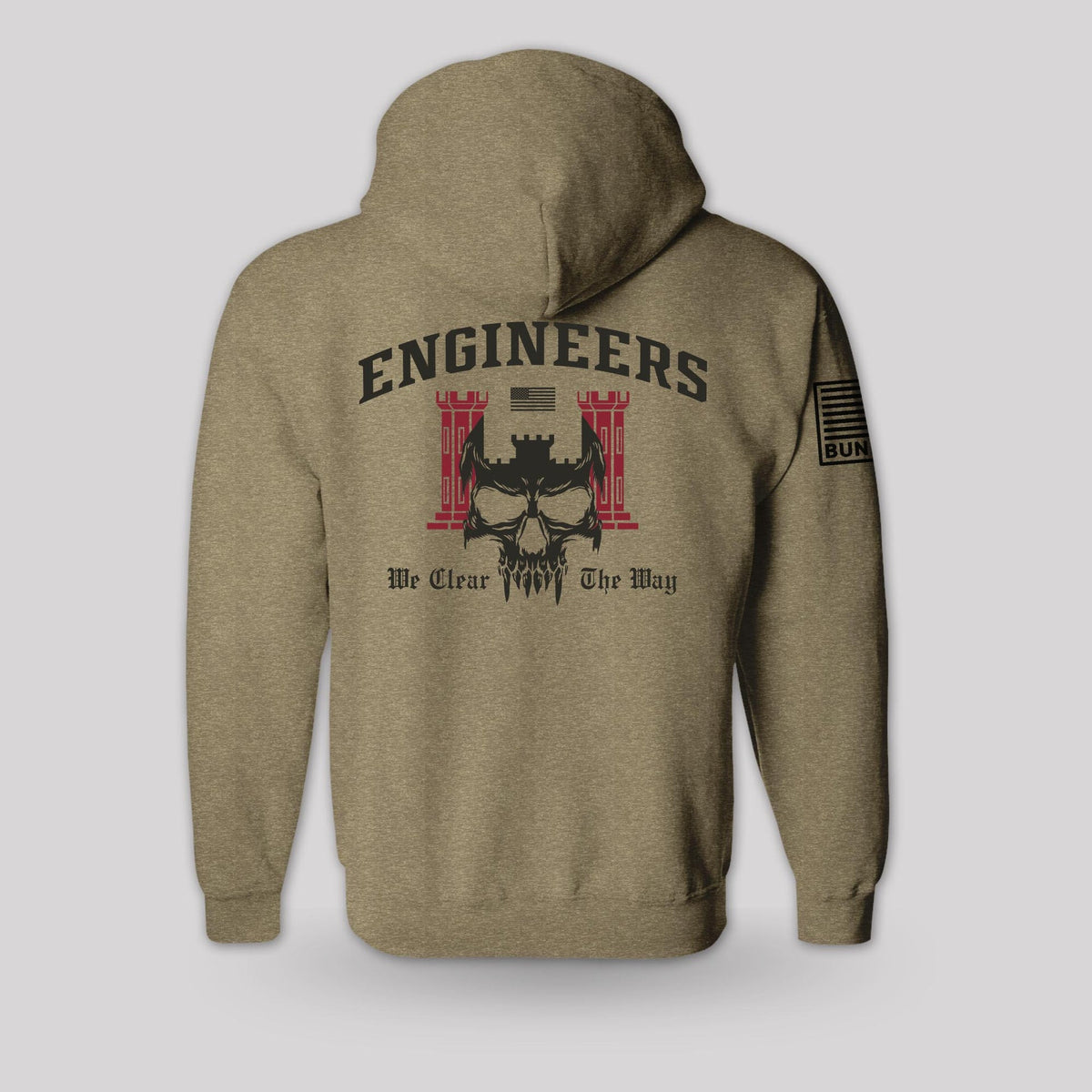 Engineers Hoodie - Army pullover hoodie, back design