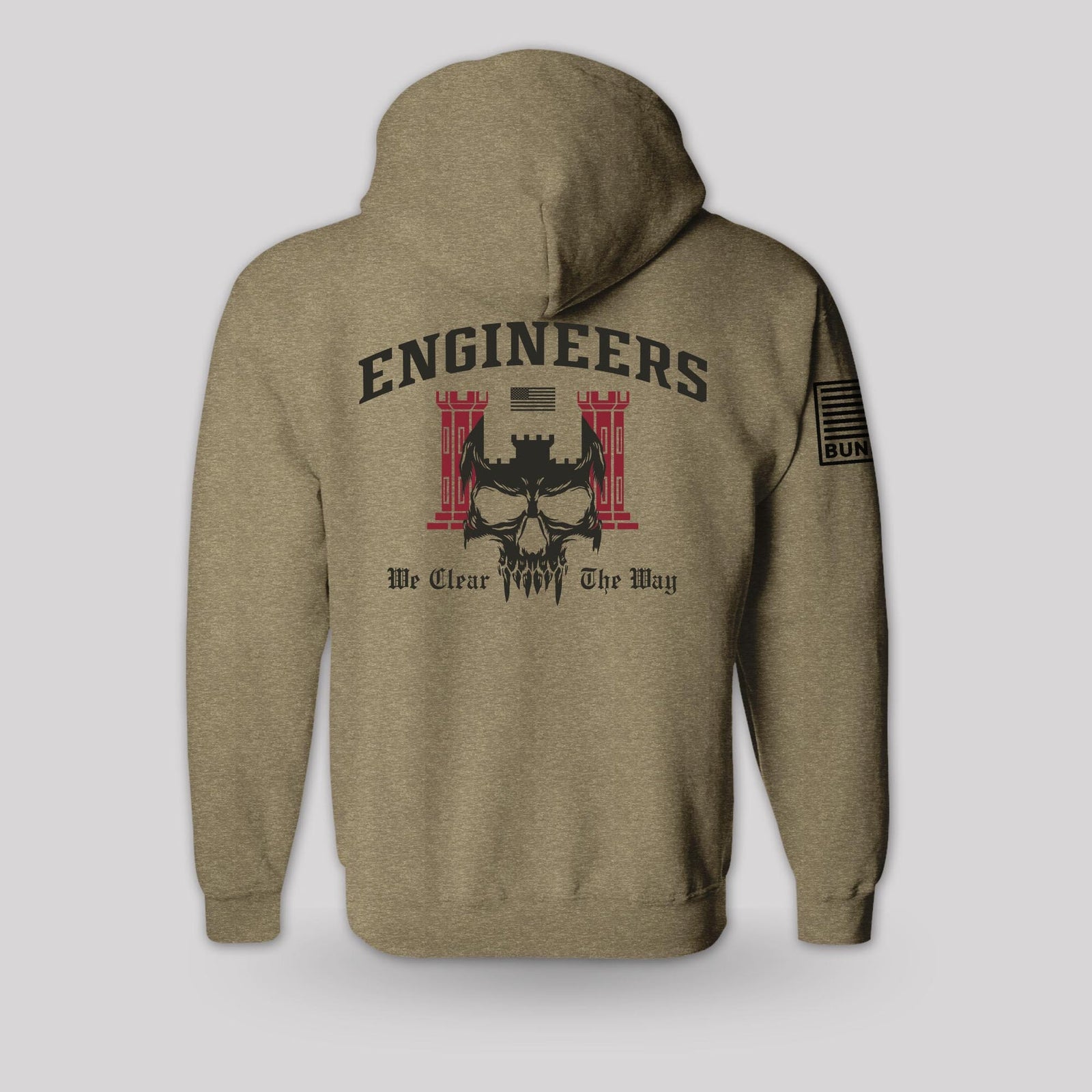 Engineers Hoodie - Army pullover hoodie, back design