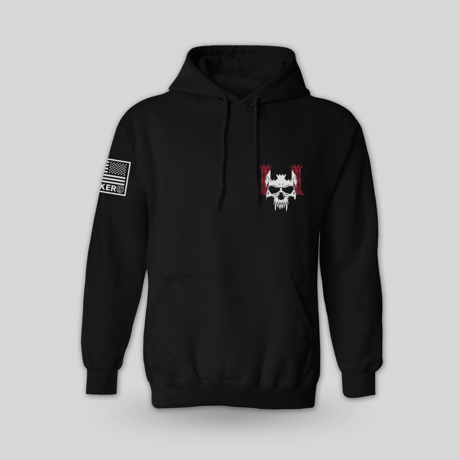 Engineers Hoodie - Army pullover hoodie, front view