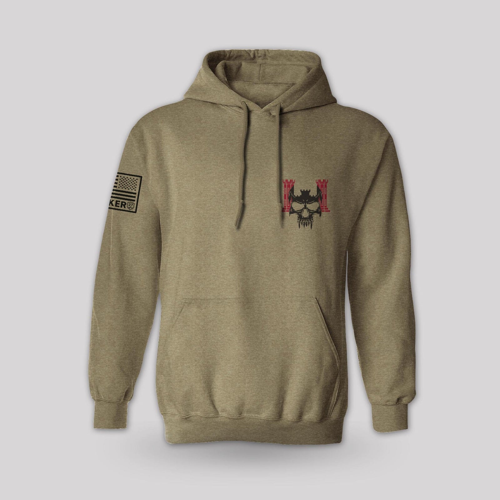 Engineers Hoodie - Army pullover hoodie, front view, view 3