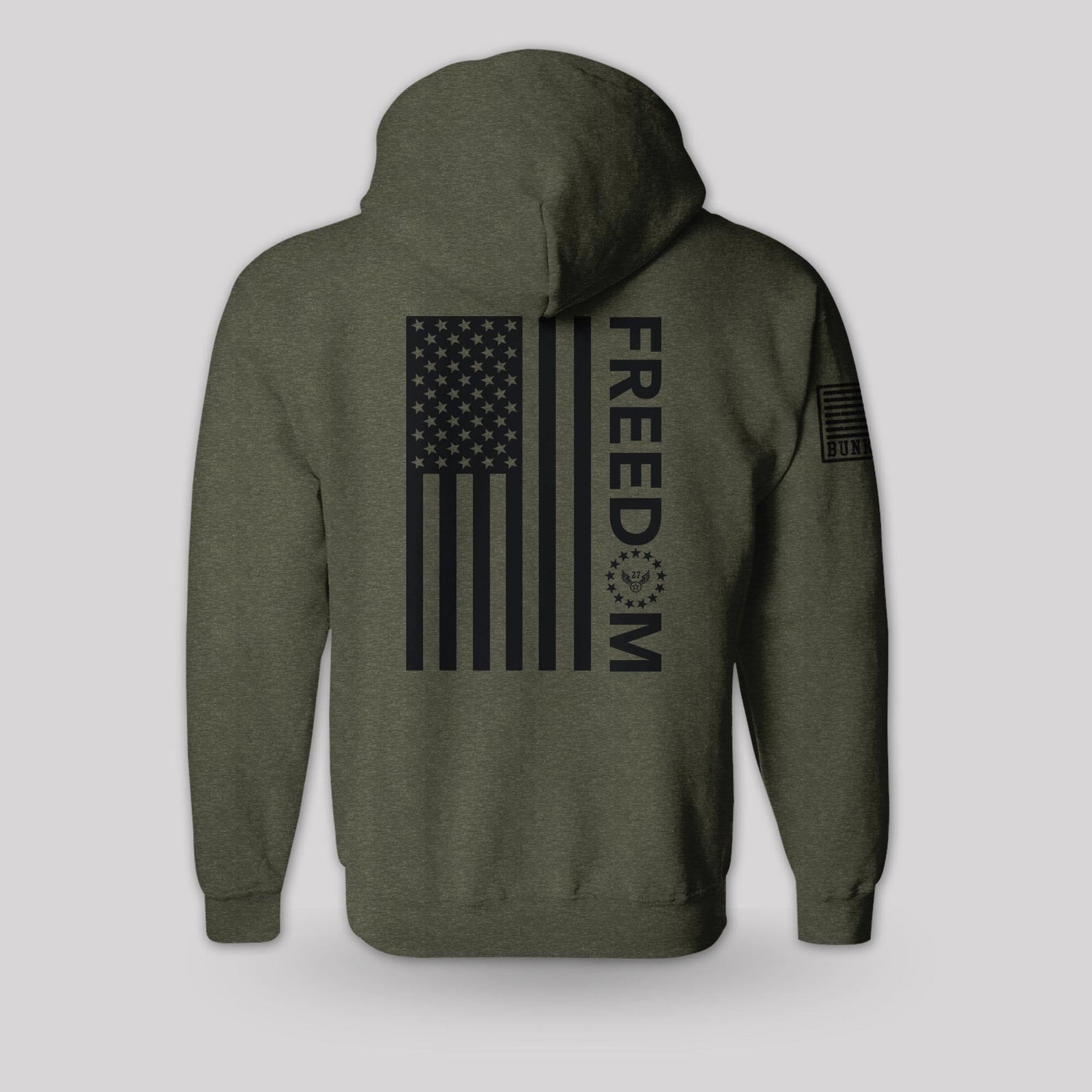 Bunker 27 Freedom Flag military pullover hoodie