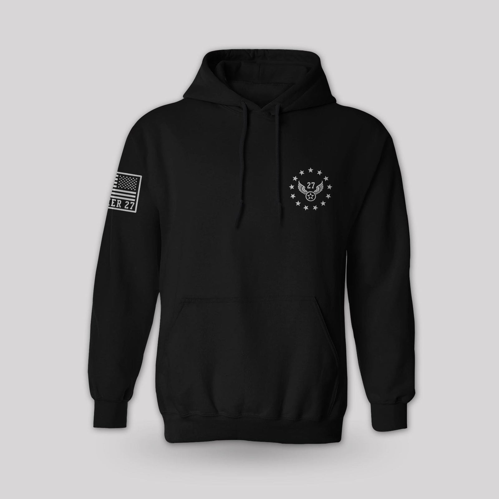 Freedom Flag pullover hoodie, front view, view 4