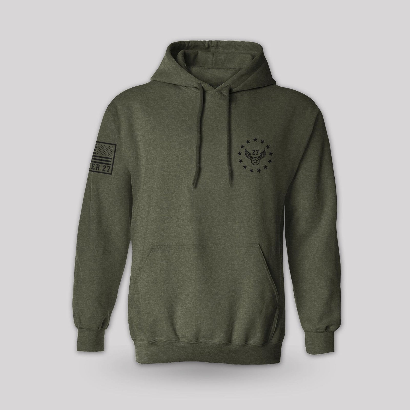 Freedom Flag pullover hoodie, front view