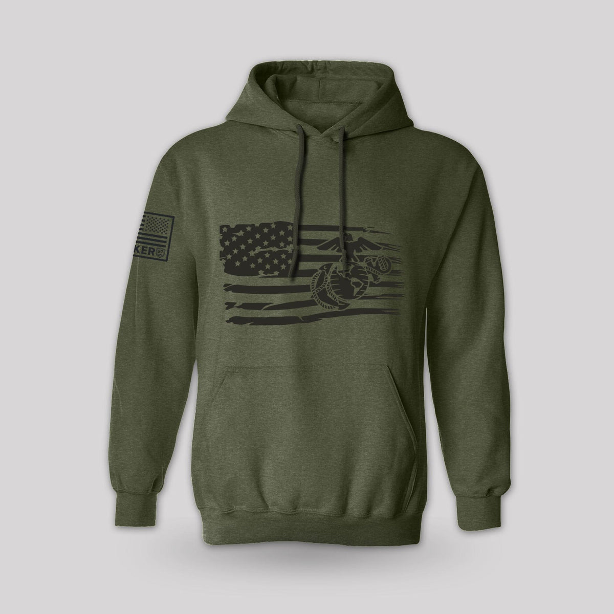 Bunker 27 Marine Tethered Flag military pullover hoodie