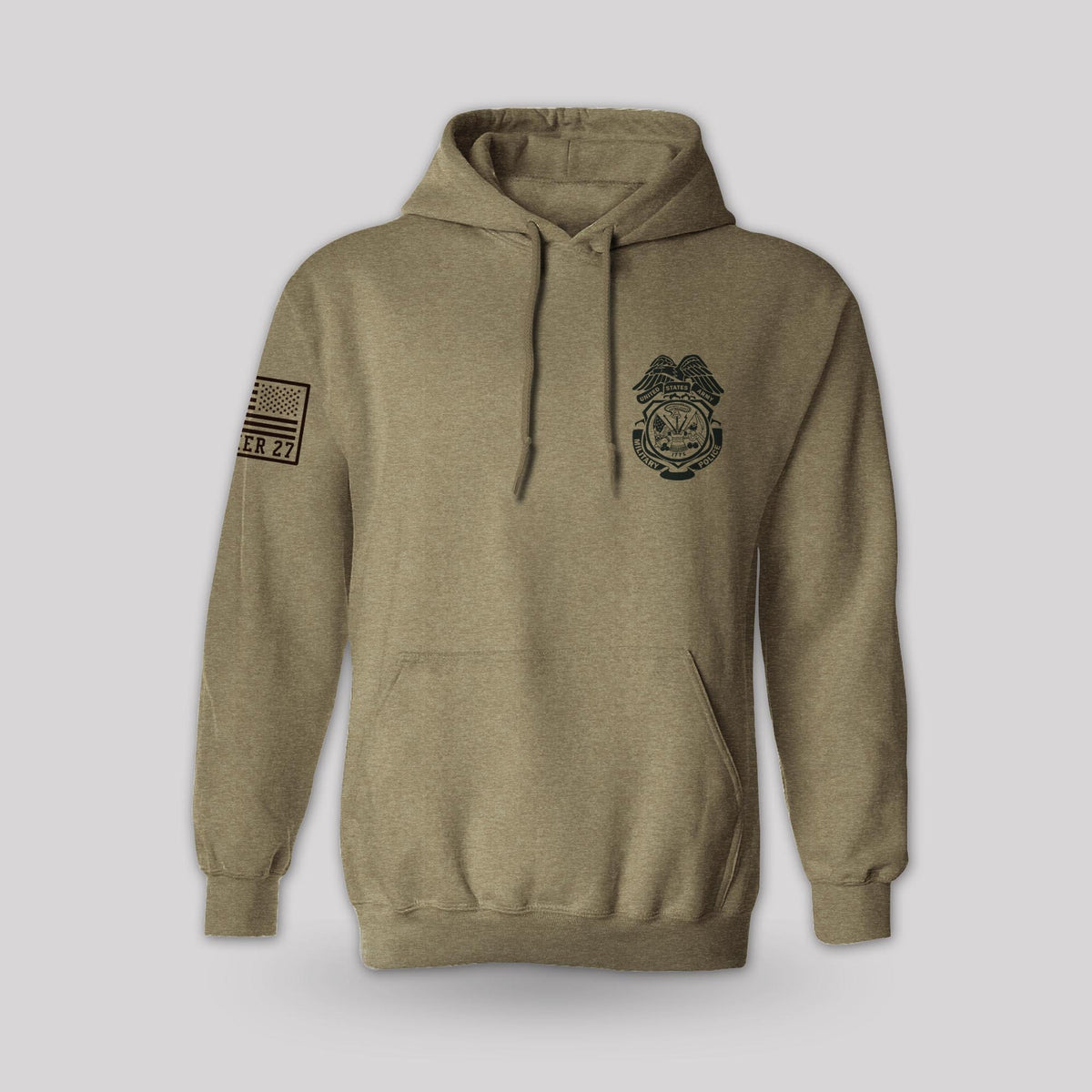 Military Police Hoodie - Army pullover hoodie, front view