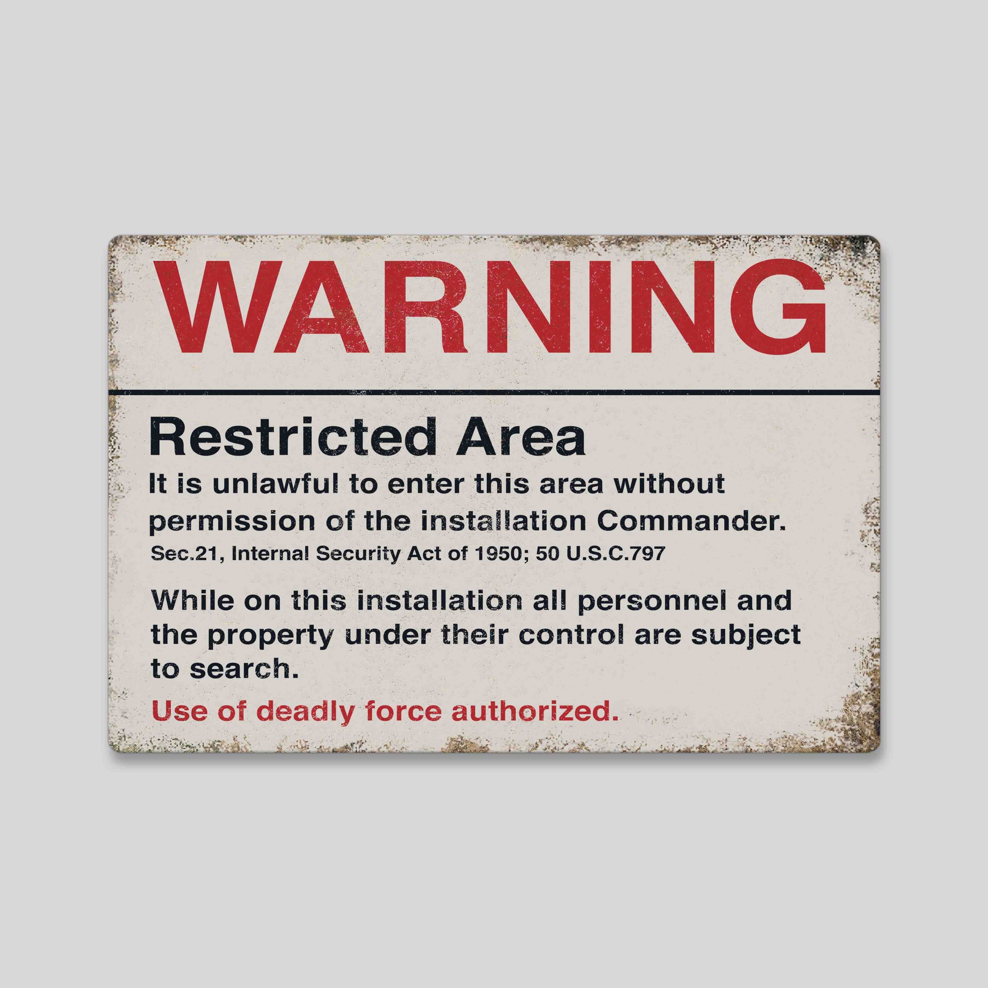 Warning Restricted Area