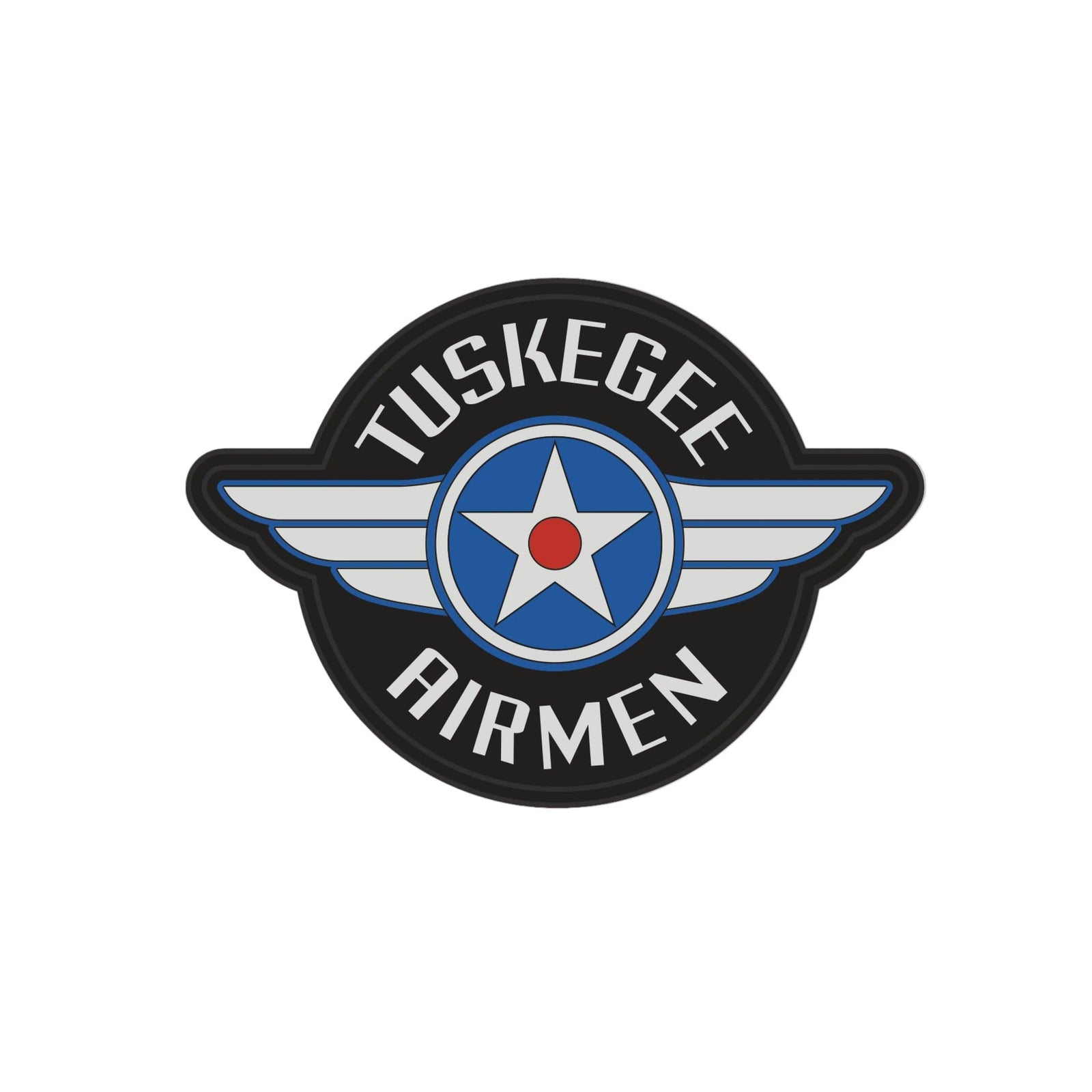 Tuskegee Airmen logo patch on a light gray background