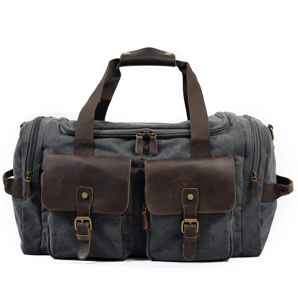 Vintage Canvas Leather Duffle Bag